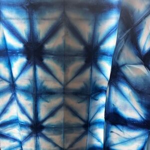 Blue and White Tie-Dye Fabric